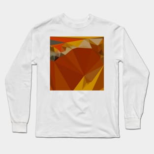 Paprika Orange Red Abstract Low Polygon Background Long Sleeve T-Shirt